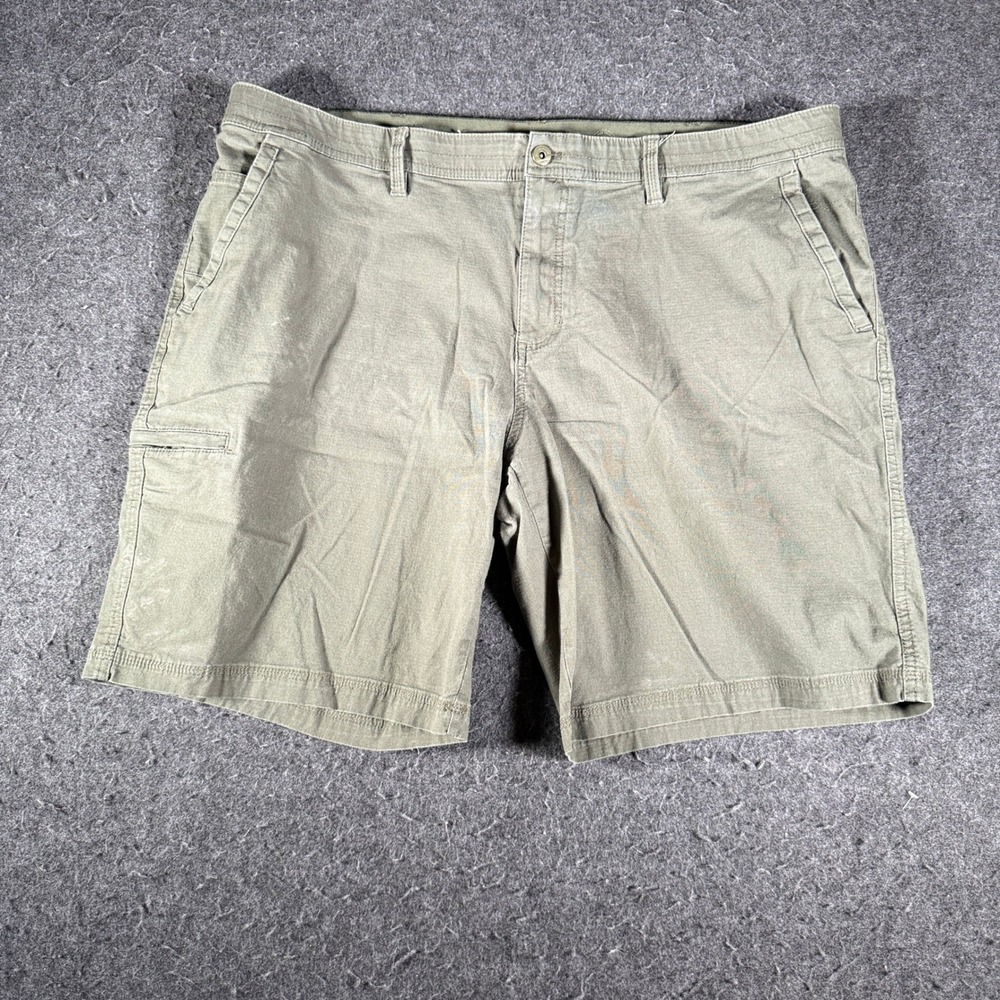 Weatherproof Vintage Mens Olive Green Flat Front Casual Utility Shorts Size 40